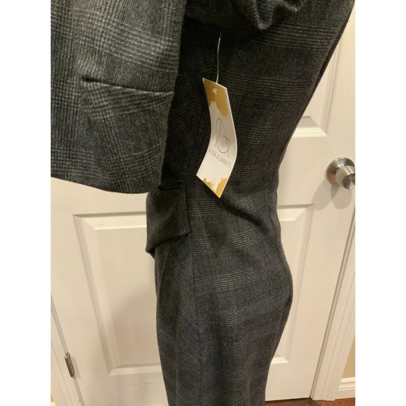 Weekend Max Mara Gray Prince of Wales Patterned Boatneck Dress, Size 4 (US) - Picture 4 of 6